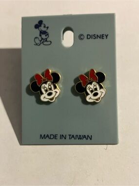 Disney Minnie Mouse Stud Earrings - Red, Black & White